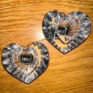 Mikasa Crystal Heart Candle Holders – Set of 2